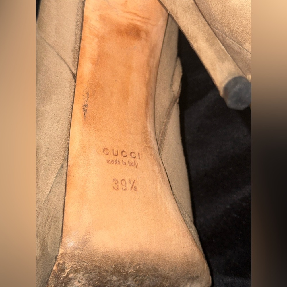 Gucci Suede Striped Boots Women's Size: 39.5 - Picture 2 of 16